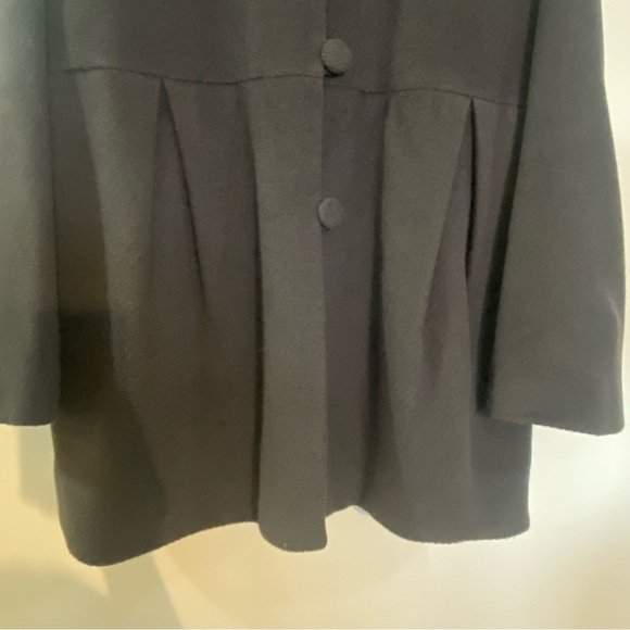 Rebecca Taylor grey coat with faux fur accent  collar - Picture 9 of 10